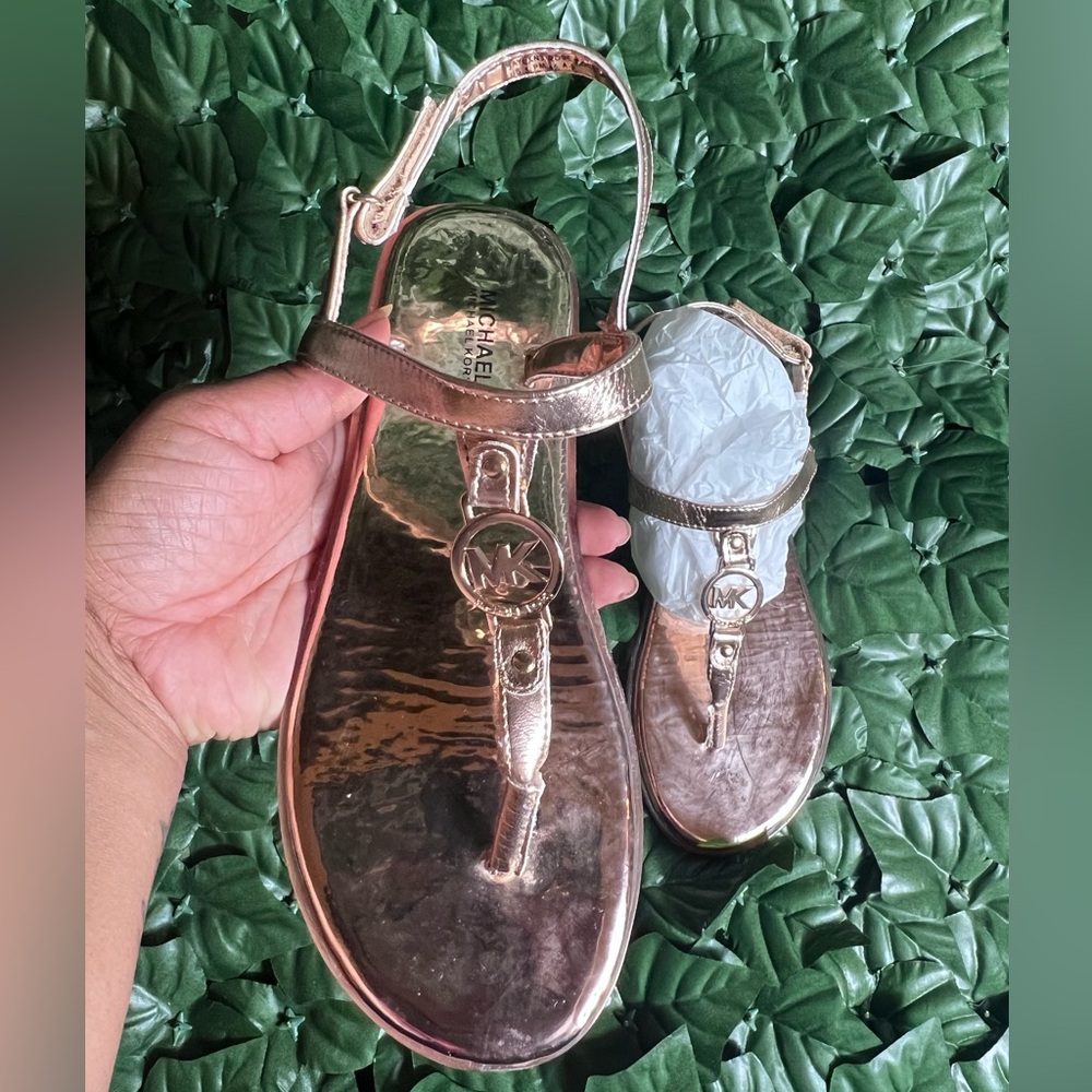 Michael Kors Rose Gold Girl Sandals Sz 5 New